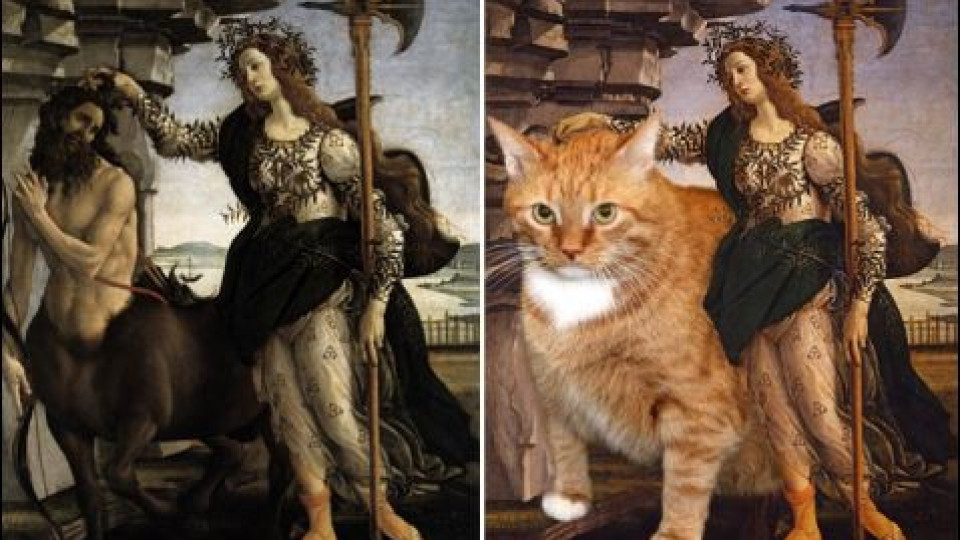 10 смешни котки в класически шедьоври 
