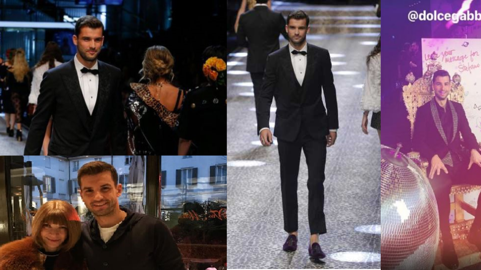 Григор Димитров стана звездата на Седмицата на модата в Милано (Коя му се хвърли на врата?)