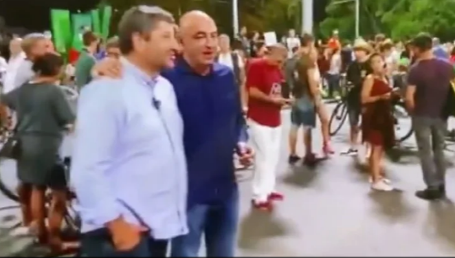 Скандално видео от протеста уличи Христо Иванов във връзки с Маджо
