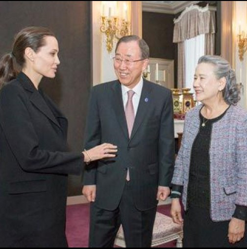 Анджелина Джоли на среща с генералния секретар на ООН