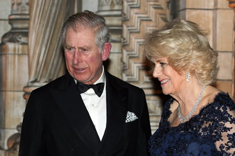 epa05140279 Britain's Prince Charles, Prince of Wales (L) Camilla, Duchess of Cornwall (R) arrive for the British Asian Trust Annual Dinner at the Natural History Museum, Central London, Britain, 02 February 2016. The Trust which was founded by the Prince of Wales in 2007 is designed to help disadvantaged people in South Asia through philanthropic means. EPA/WILL OLIVER