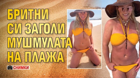 Бритни Спиърс си бърка под банските на плажа