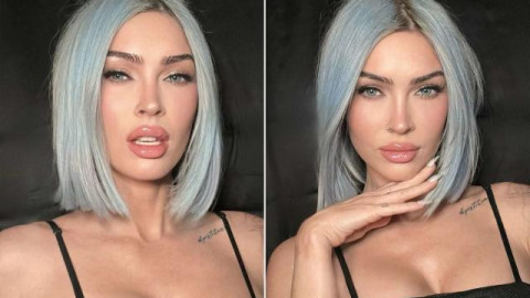 Меган Фокс лъсна със синя коса като нашенска реститутка